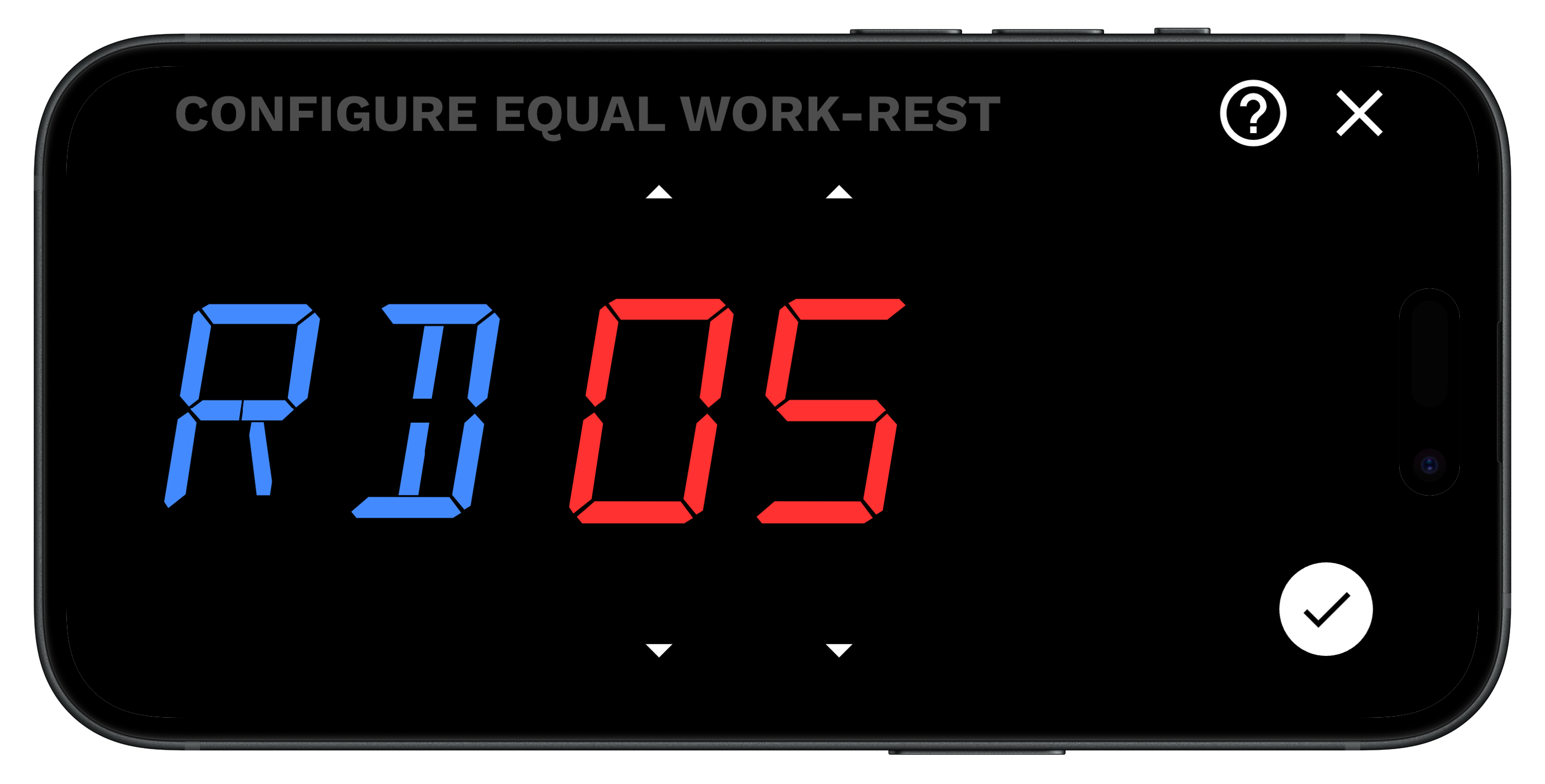 Configuring rounds in the Equal Work-Rest timer