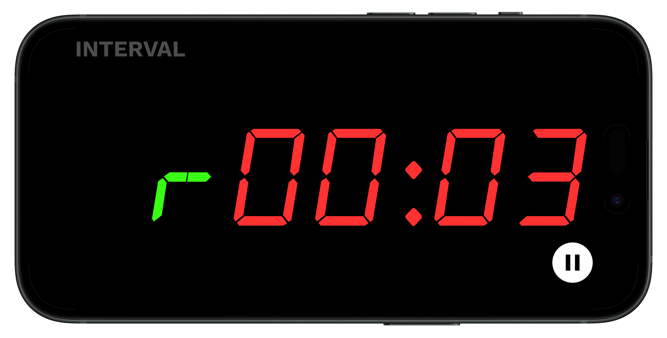 The Interval timer running during a rest period