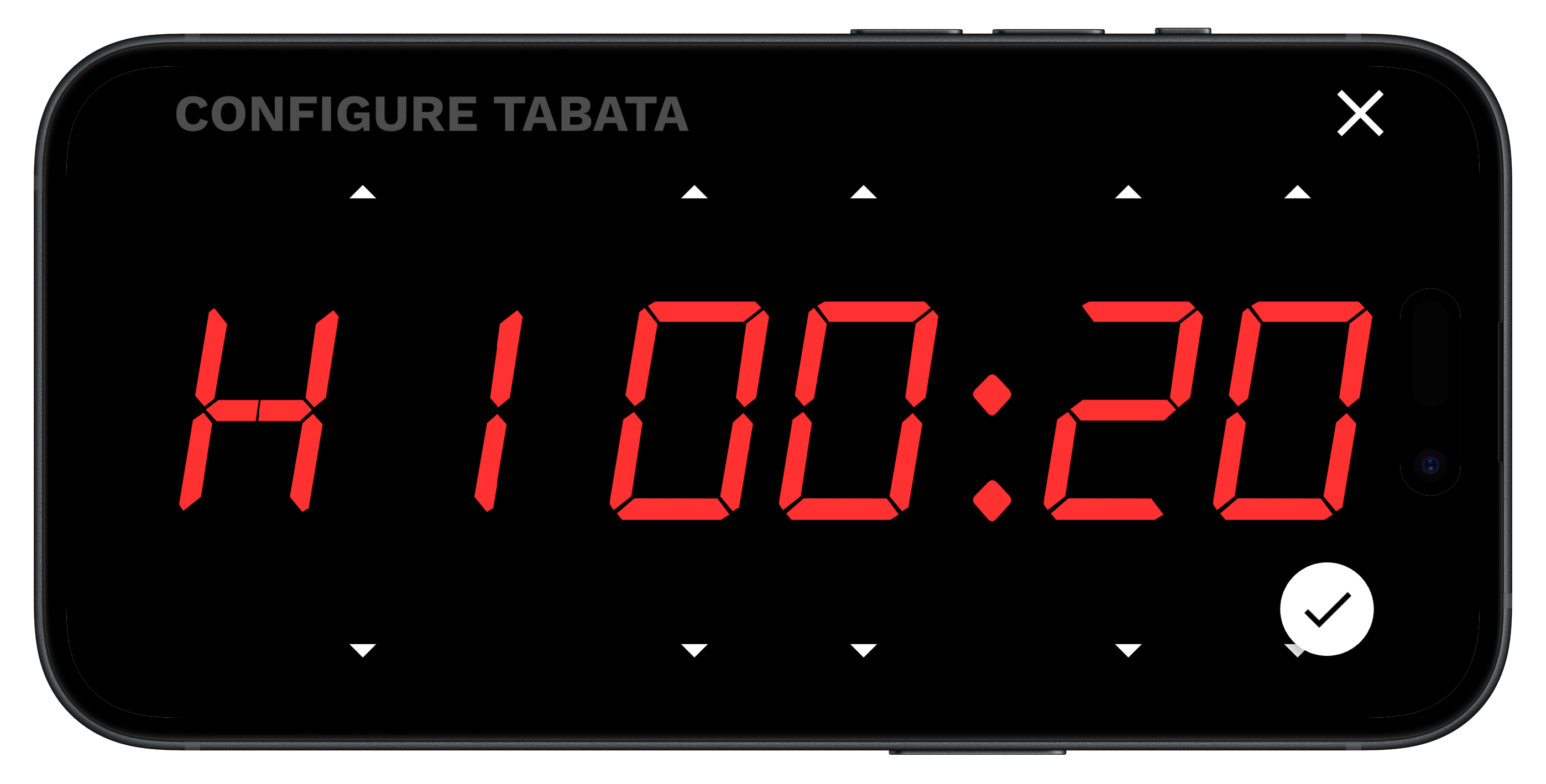 Configuring work time in the Tabata timer