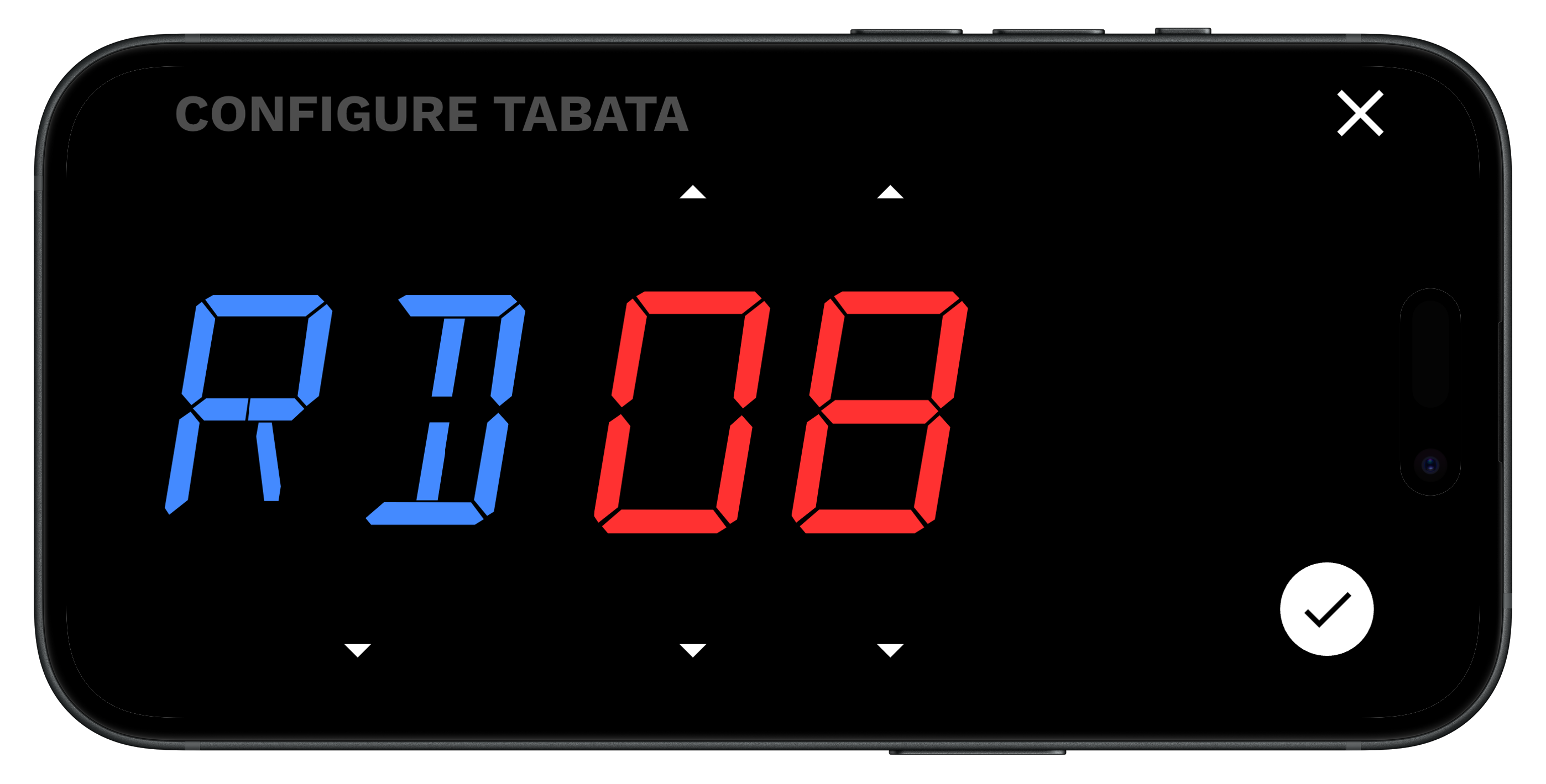Configuring rounds in the Tabata timer